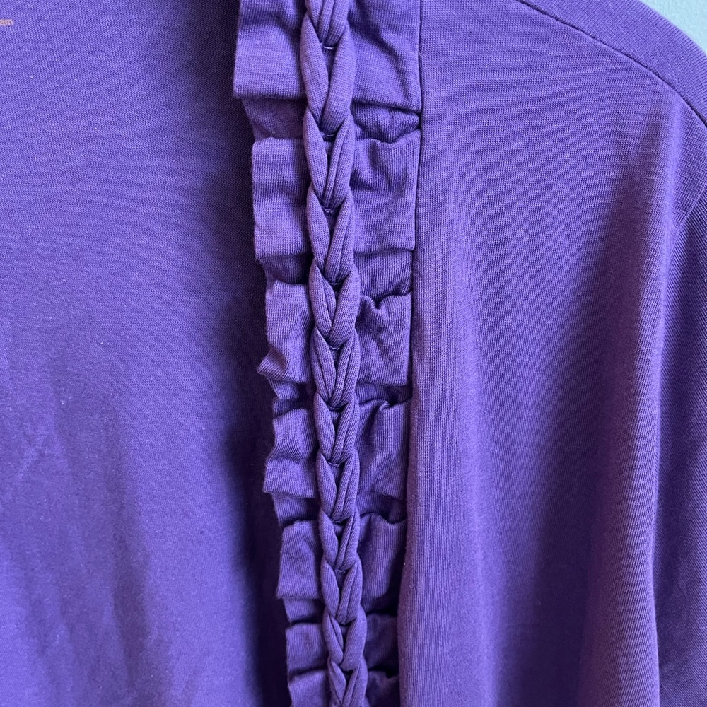 Coldwater Creek Open Front 3/4 Sleeve Purple Cardigan Size 1X - Picture 5 of 5